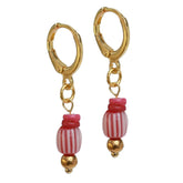 Gold earrings mystic soul burgundy